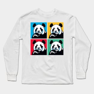 Playful Pop Art Panda Print - Infuse Your Space with Whimsical Charm! Long Sleeve T-Shirt